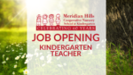 Job Opening for Kindergarten Teacher